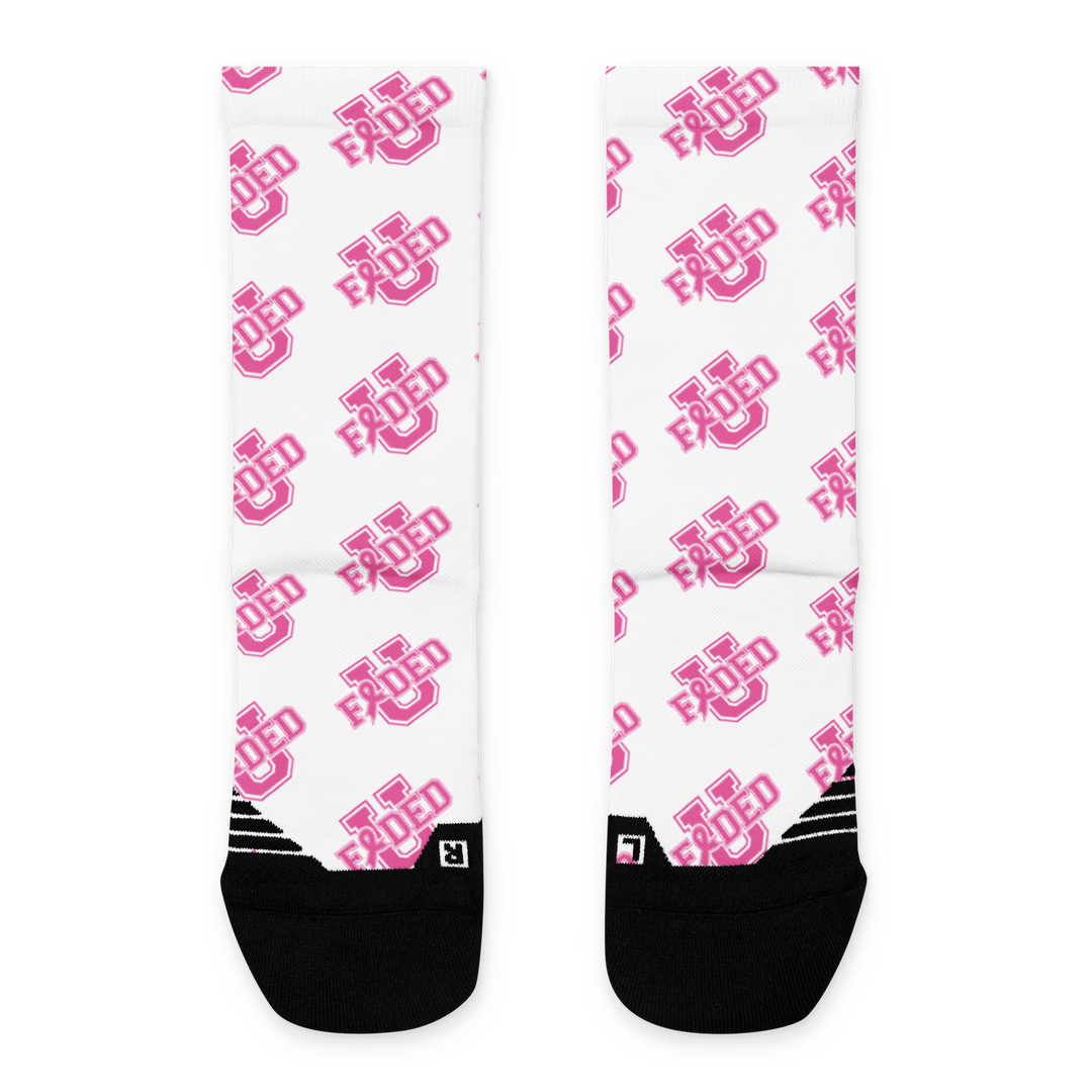Faded U Breast Cancer Awareness socks